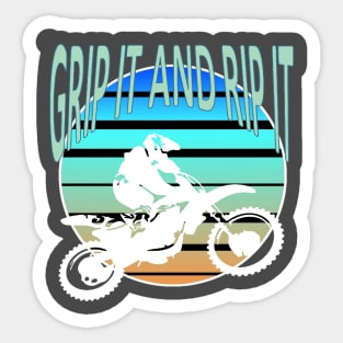 Grip It And Rip It Dirt Bike Retro Freestyle MX Sticker